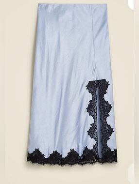 J.Crew Gwenyth Lace Trim Textured Satin Skirt-Like New